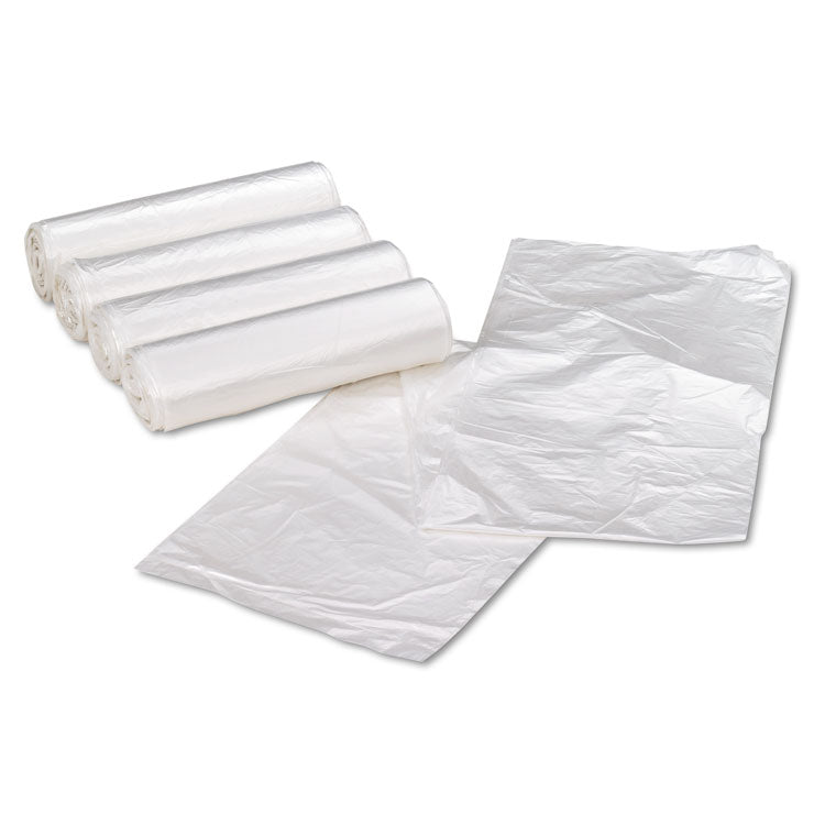 Can Liners, 33 gal, 11 mic, 33 x 40 , Natural, 10 Bags/Roll, 10 Rolls/Carton