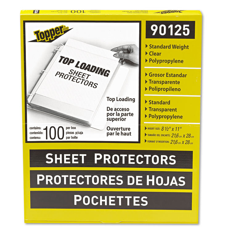 Top-Load Polypropylene Sheet Protectors, Standard, Letter, Clear, 2 , 100/Box