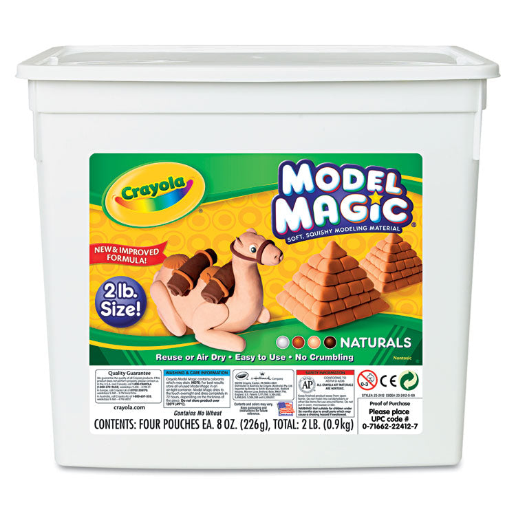 Model Magic Modeling Compound, 8 oz Packs, 4 Packs, Assorted Natural Colors, 2 lbs