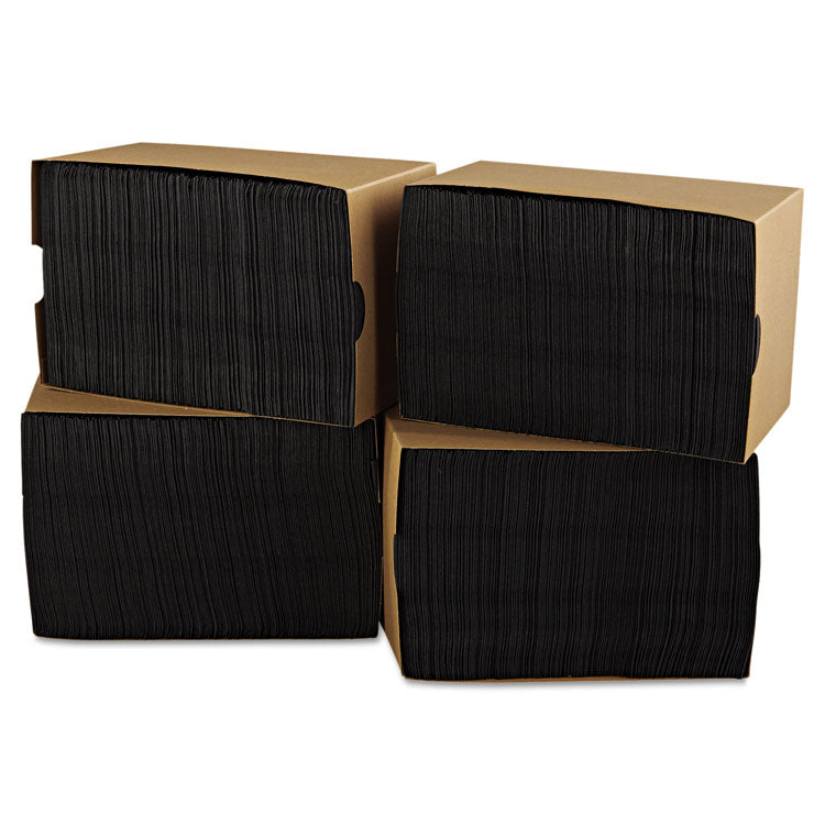 Beverage Napkins, 2-Ply, 9 1/2 x 9 1/2, Black, 1000/Carton