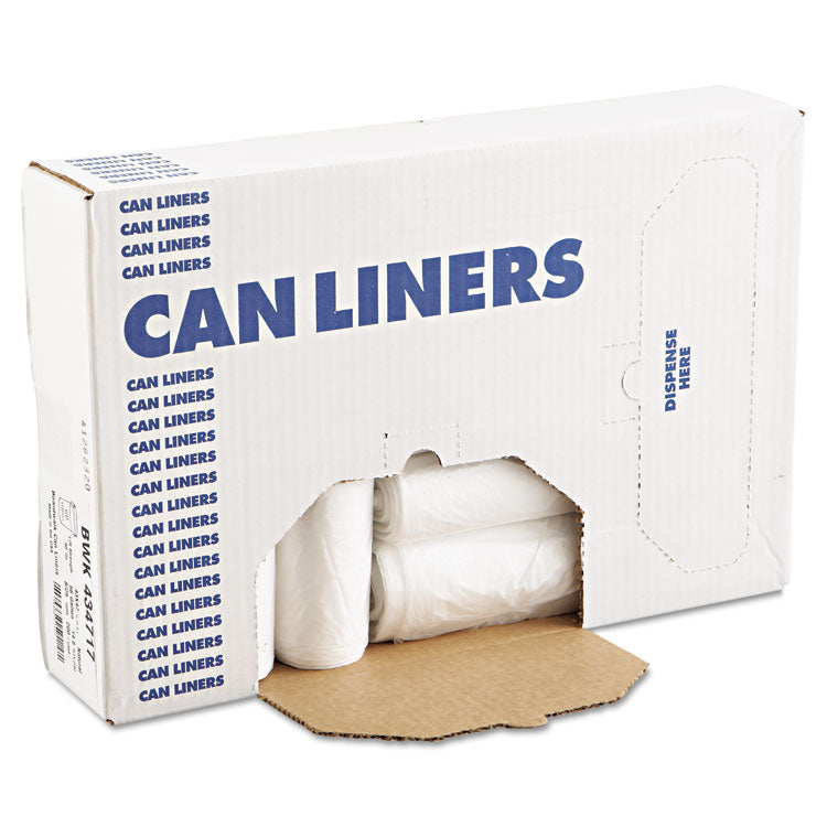High-Density Can Liners with AccuFit Sizing, 23 gal, 14 mic, 29 x 45 , Natural, 25 Bags/Roll, 10 Rolls/Carton