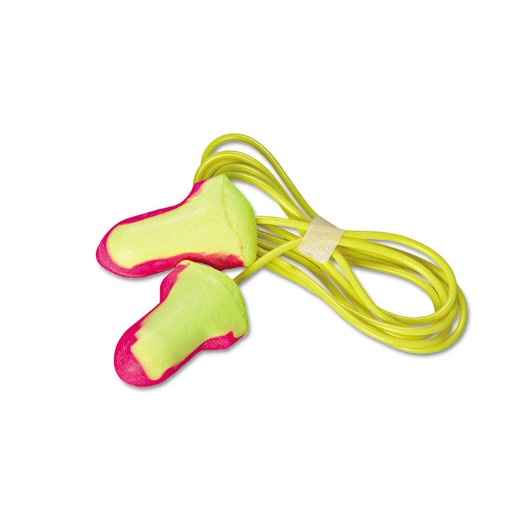 LL-30 Laser Lite Single-Use Earplugs, Corded, 32NRR, Magenta/Yellow, 100 Pairs