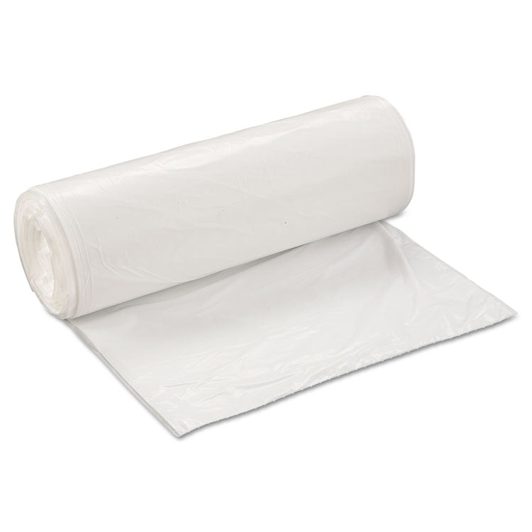 Low-Density Commercial Can Liners, 60 gal, 0.7 mil, 38 x 58 , White, Interleaved Roll, 25 Bags/Roll, 4 Rolls/Carton