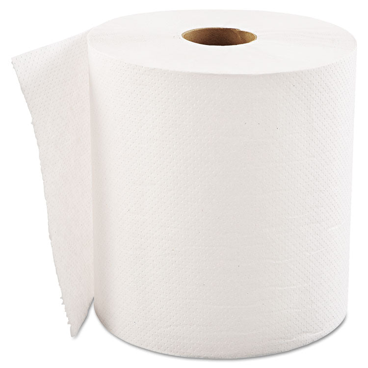 Hardwound Roll Towels, 1-Ply, 8" x 600 ft, White, 12 Rolls/Carton