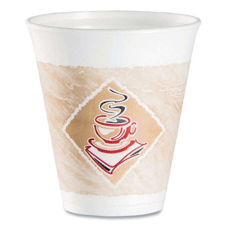 Cafe G Foam Hot/Cold Cups, 12 oz, Brown/Red/White, 1,000/Carton