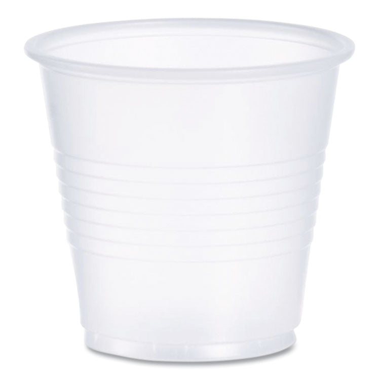 High-Impact Polystyrene Cold Cups, 3.5 oz, Translucent, 100 Cups/Sleeve, 25 Sleeves/Carton