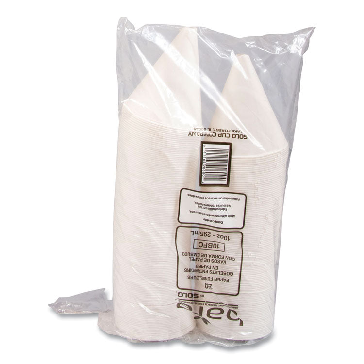 Bare Eco-Forward Treated Paper Funnel Cups, ProPlanet Seal, 10 oz, White, 250/Bag, 4 Bags/Carton
