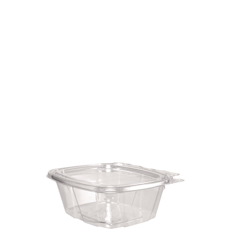 ClearPac SafeSeal Tamper-Resistant/Evident Containers, Flat Lid, 16 oz, 4.9 x 2.5 x 5.5, Clear, Plastic, 100/Bag, 2 Bags/CT