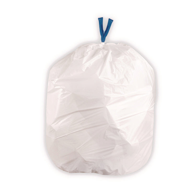 Drawstring Trash Bags, Drawstring, 13 gal, 24 x 28 , White, 40 Bags/Roll, 2 Rolls/Box