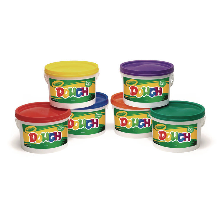 Modeling Dough Bucket, 3 lbs, Assorted Colors, 6 Buckets/Set