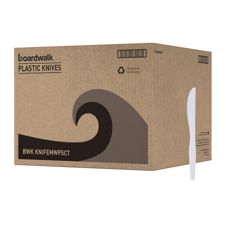 Mediumweight Polystyrene Cutlery, Knife, White, 10 Boxes of 100/Carton