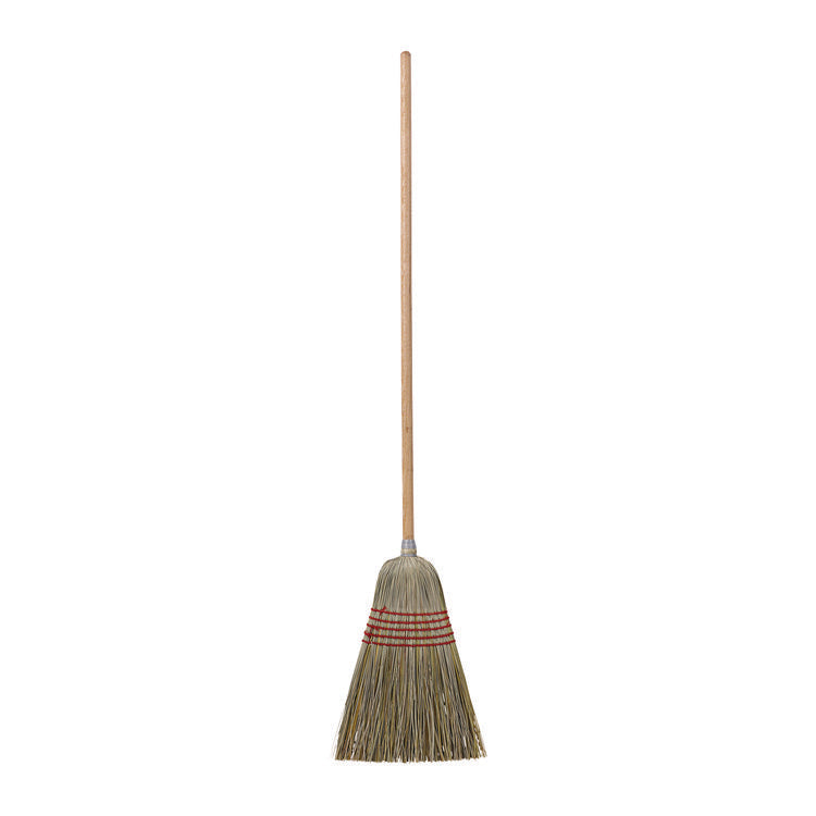 Corn/Fiber Brooms, Corn/Yucca Bristles, 53.5" Overall Length, Natural, 6/Carton