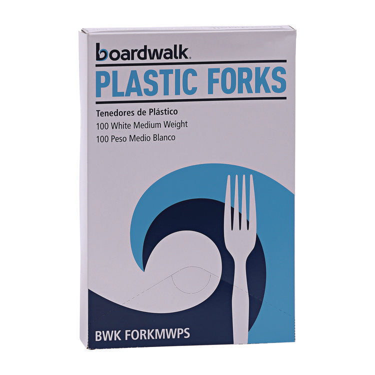 Mediumweight Polystyrene, Fork, White, 10 Boxes of 100/Carton