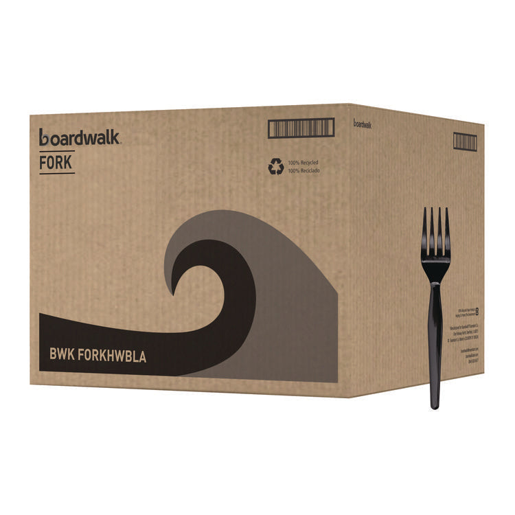 Heavyweight Polystyrene Cutlery, Fork, Black, 1000/Carton