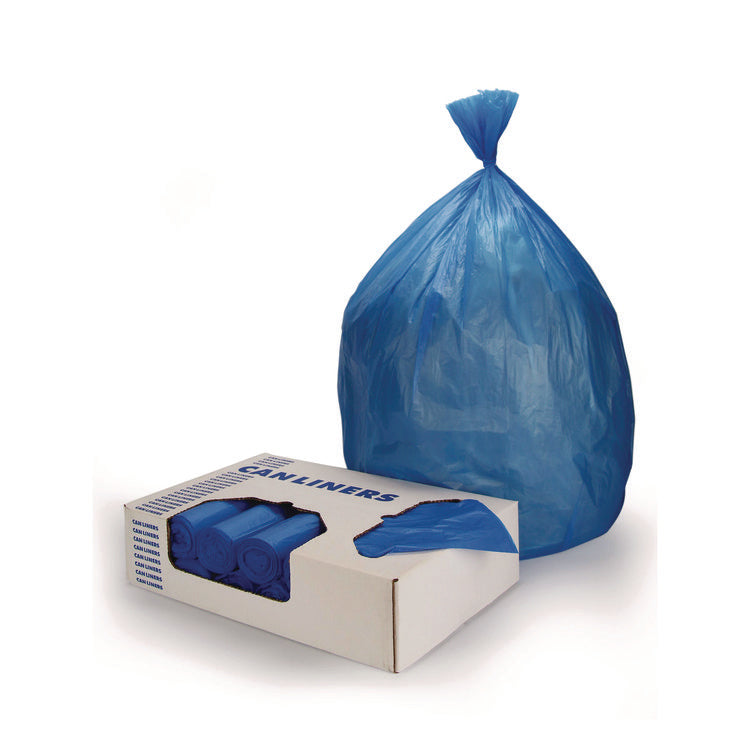 High-Density Waste Can Liners, 23 gal, 14 mic, 30 x 43 , Blue, 25 Bags/Roll, 10 Rolls/Carton