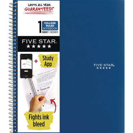 Wirebound Notebook with Two Pockets, 1-Subject, Medium/College Rule, Randomly Assorted Cover Color, (100) 11 x 8.5 Sheets