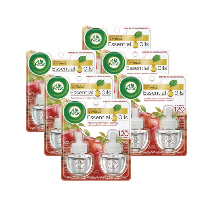 Scented Oil Refill, 0.67 oz, Apple Cinnamon Medley, 2/Pack, 6 Packs/Carton