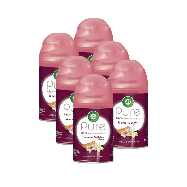 Freshmatic Life Scents Ultra Refill, Summer Delights, 5.89 oz Aerosol Spray, 6/Carton