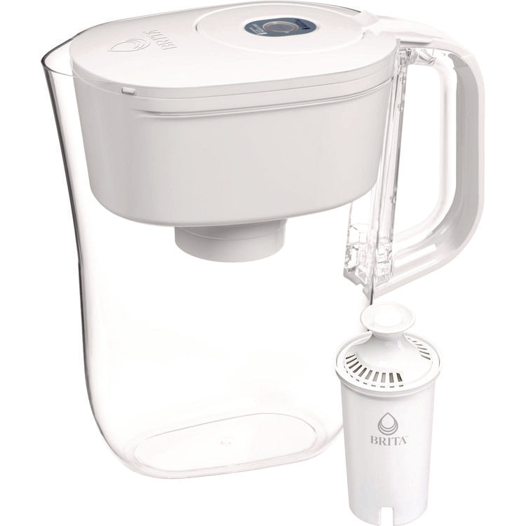 Classic Water Filter Pitcher, 40 oz, 5 Cups, Clear, 2/Carton