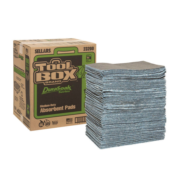 DuraSoak Universal Sorbents Medium Duty Pad, 0.26 gal, 15 x 19, 100/Carton