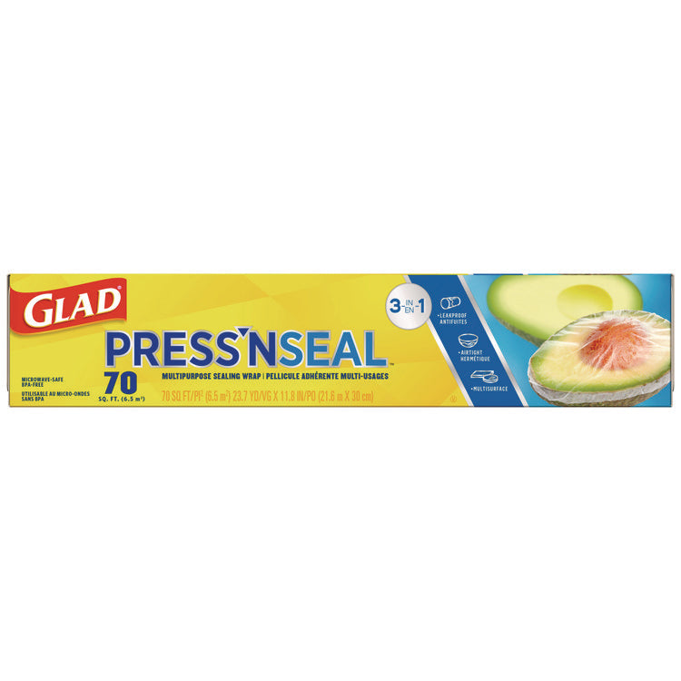 Press n Seal Food Plastic Wrap, 70 Square Foot Roll, 12 Rolls/Carton