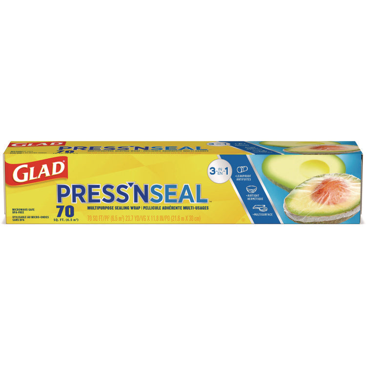 Press n Seal Food Plastic Wrap, 70 Square Foot Roll, 12 Rolls/Carton