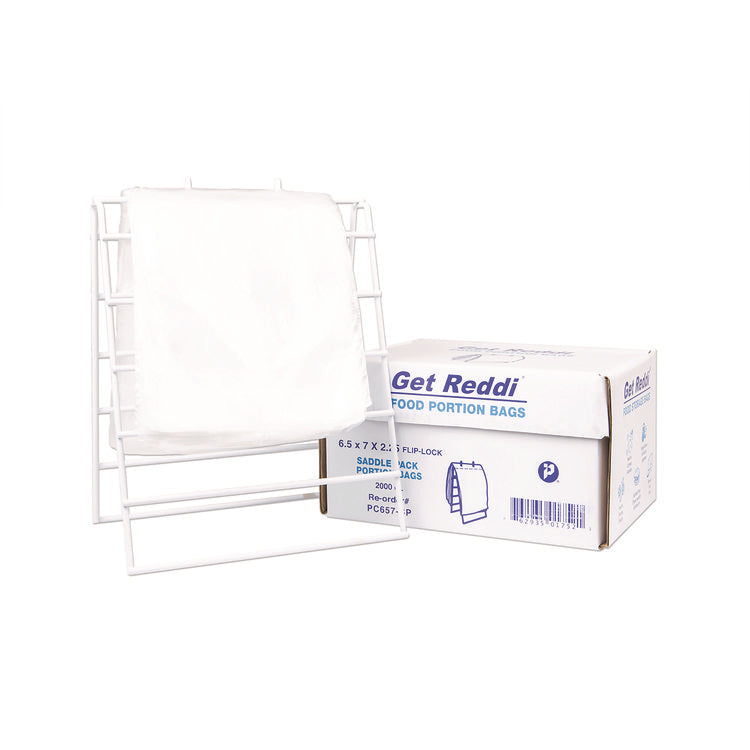Get Reddi Saddle Pack Poly Food Portion Bags, Fold-Top Closure, 0.5 mil, 6.5 x 7 , Clear, 2,000/Carton
