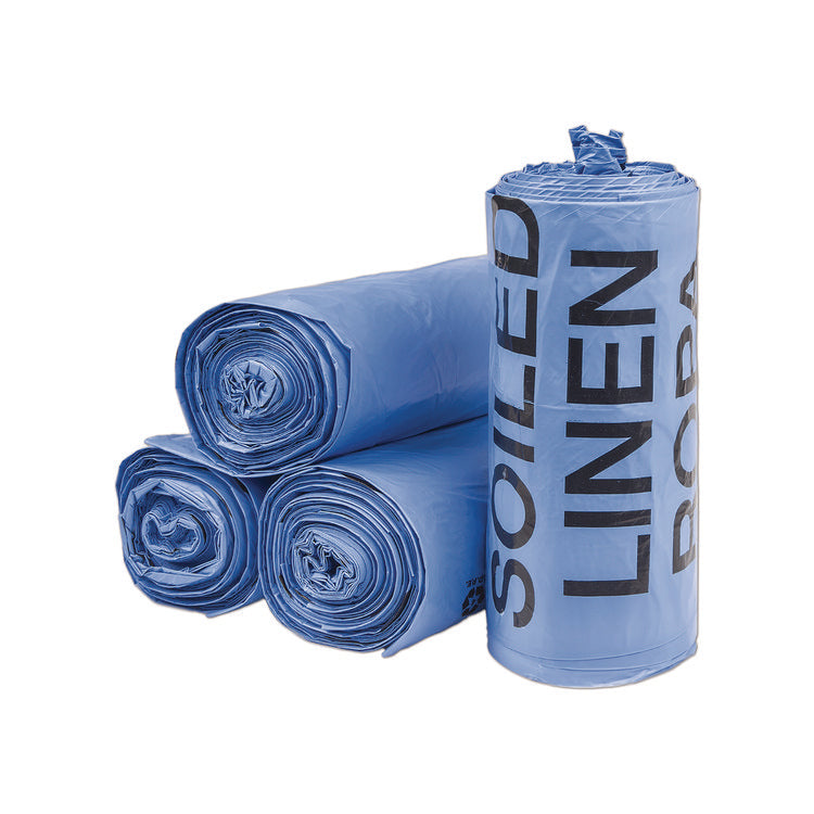 Institutional Low-Density Can Liners, Soiled Linen, 30 gal, 1 mil, 30 x 43 , Blue, 200/Carton