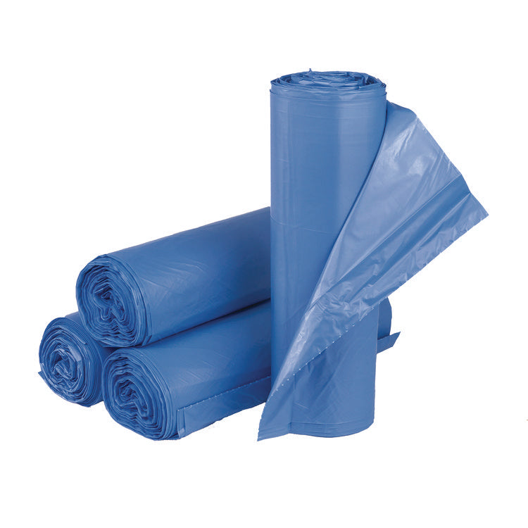 High-Density Commercial Can Liners, 60 gal, 18 mic, 40 x 48 , Blue, 200/Carton