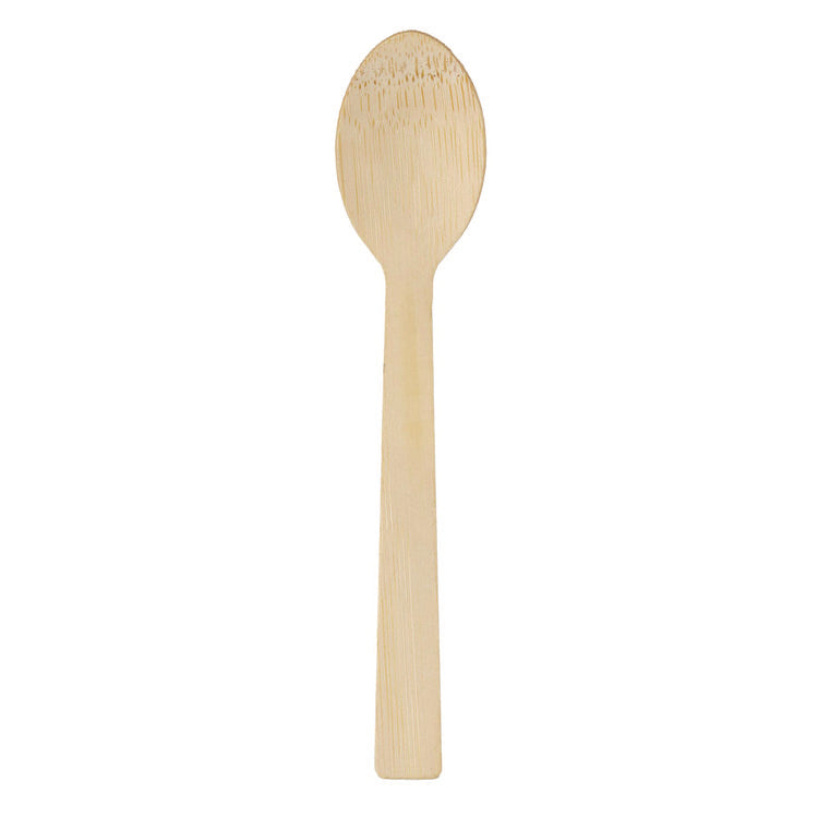 Bamboo Cutlery, Spoon, Light Golden, 100/Pack, 10 Packs/Carton