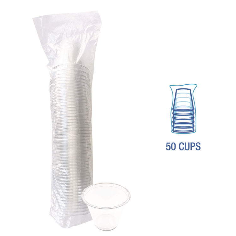 Clear Plastic PET Cups, 9 oz, 50/Pack