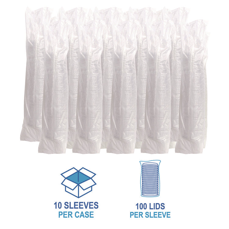 Crystal-Clear Cold Cup Straw-Slot Lids, Fits 9 oz Squat/12 oz PET Cups, 1,000/Carton