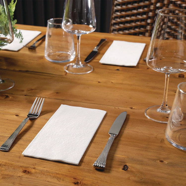 Dinner Napkins, 17 x 17, White, 1/8 Fold, 300/Carton