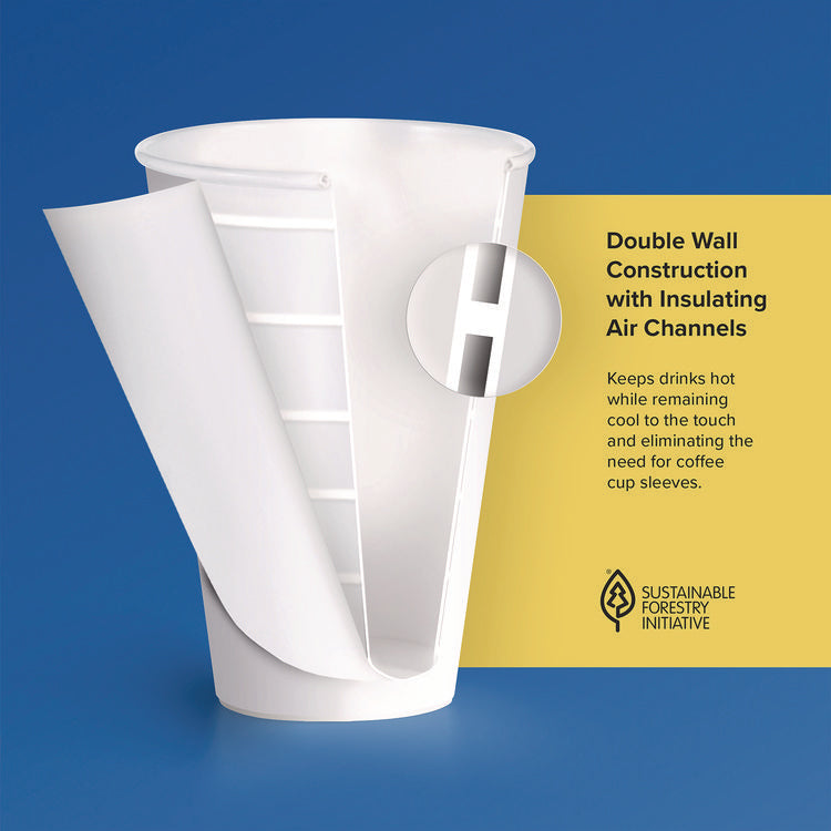 Thermoguard Insulated Paper Hot Cups, 16 oz, White Sustainable Forest Design, 600/Carton