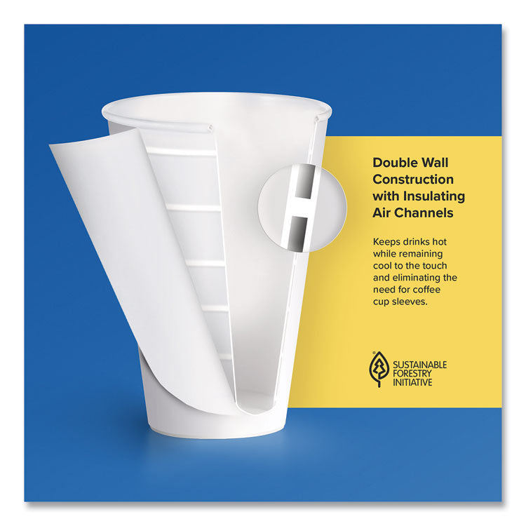 Thermoguard Insulated Paper Hot Cups, 20 oz, White Sustainable Forest Design, 600/Carton