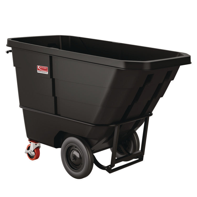 Heavy Duty Tilt Truck, 1 cu yd, Plastic, Black/Red