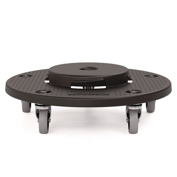 Utility Trash Can Dolly, 350 lb Capacity, 20.75  x 6.5 , Black, 2/Pack