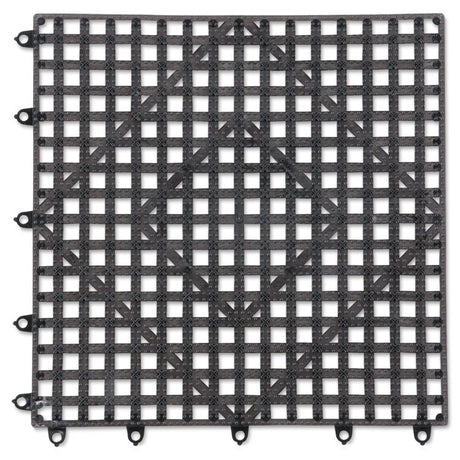 Versa-Mat Bar-Shelf Liner, Plastic, 12w x 12d x 0.25h, Black, 24/Carton