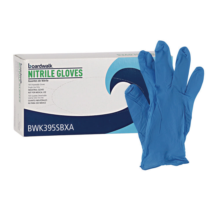 Disposable Powder-Free Nitrile Gloves, Small, Blue, 5 mil, 100/Box