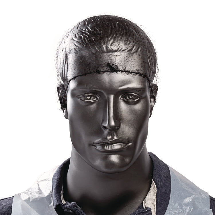 Lightweight Latex-Free Hairnets, Nylon, 24 , Black, 144/Box, 20 Boxes/Carton