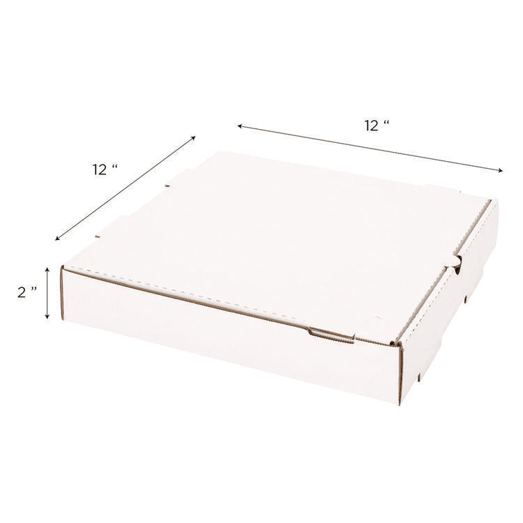Corrugated Paper Boxes, 12 x 12 x 1.97, White/Kraft, 50/Carton