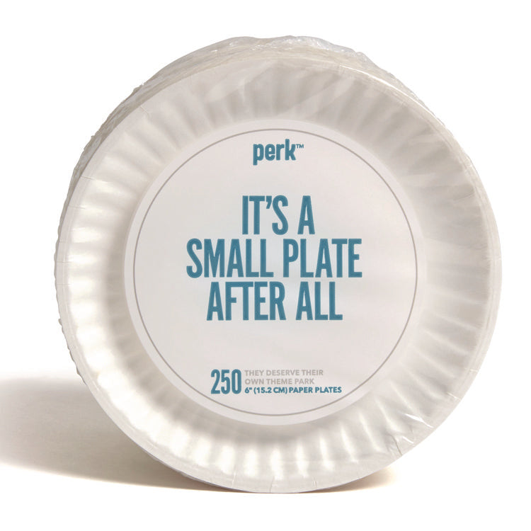 Economy Paper Plates, 6 dia, White, 250/Pack, 4 Packs/Carton