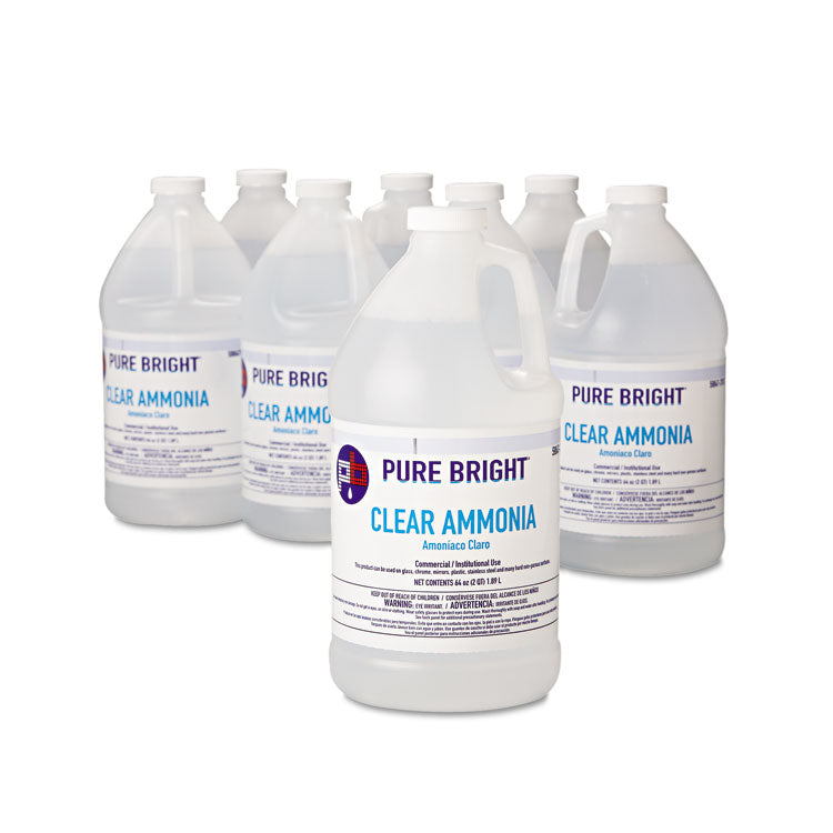 Clear Ammonia, 64 oz Bottle, 8/Carton