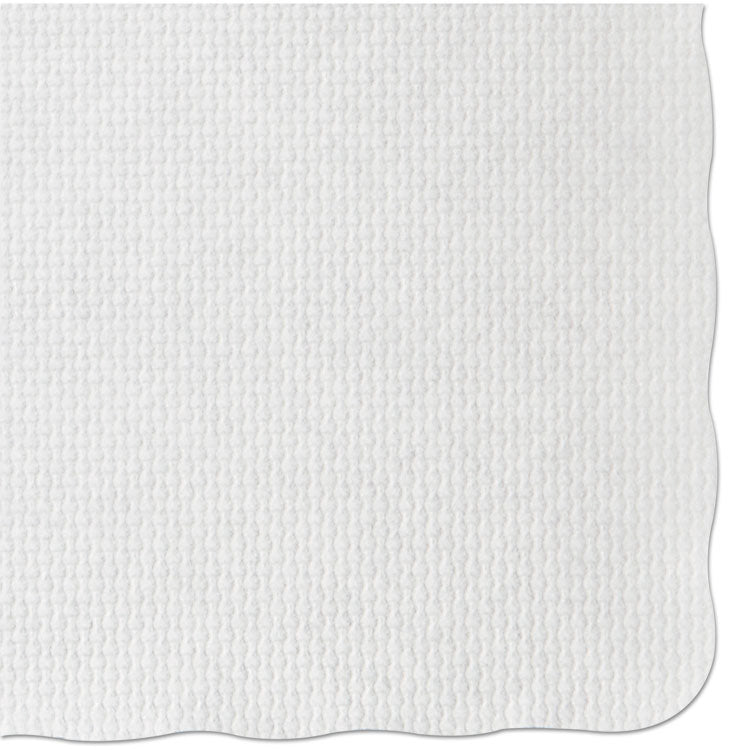 Knurl Embossed Scalloped Edge Placemats, 9.5 x 13.5, White, 1,000/Carton