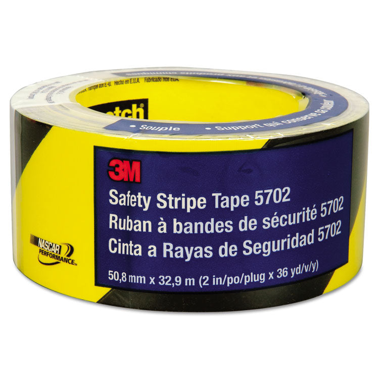 Safety Stripe Tape, 2" x 108 ft, Black/Yellow