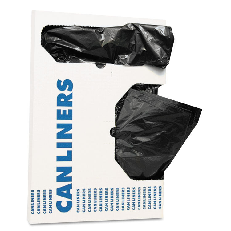 Linear Low Density Can Liners with AccuFit Sizing, 16 gal, 1 mil, 24 x 32 , Black, Flat Pack, 250/Carton