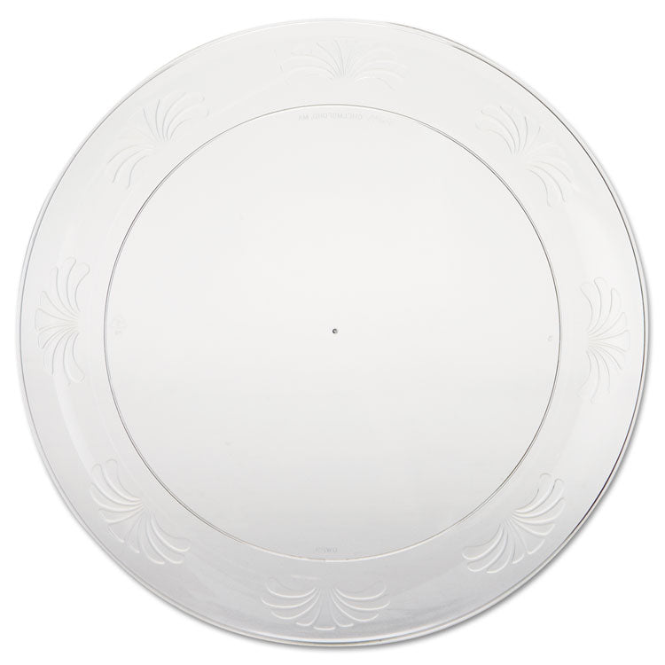 Designerware Plastic Plates, 9" dia, Clear, 10 Pack, 18 Packs/Carton