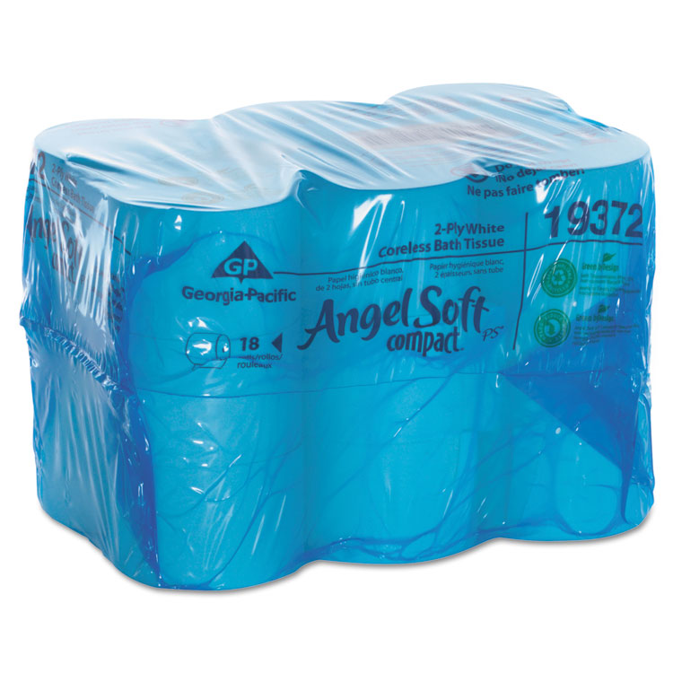 Coreless Bath Tissue, Septic Safe, 2-Ply, White, 1,125 Sheets/Roll, 18 Rolls/Carton
