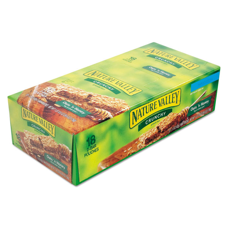 Granola Bars, Oats n Honey Cereal, 1.5 oz Bar, 18/Box