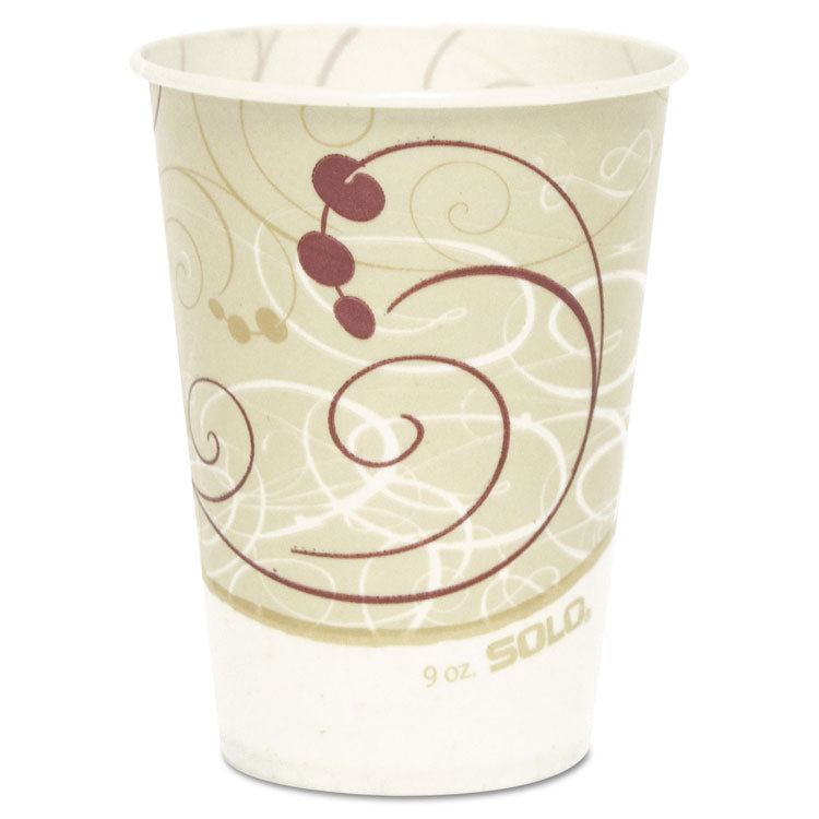 Symphony Design Wax-Coated Paper Cold Cups, ProPlanet Seal, 9 oz, Beige/White, 100/Sleeve, 20 Sleeves/Carton
